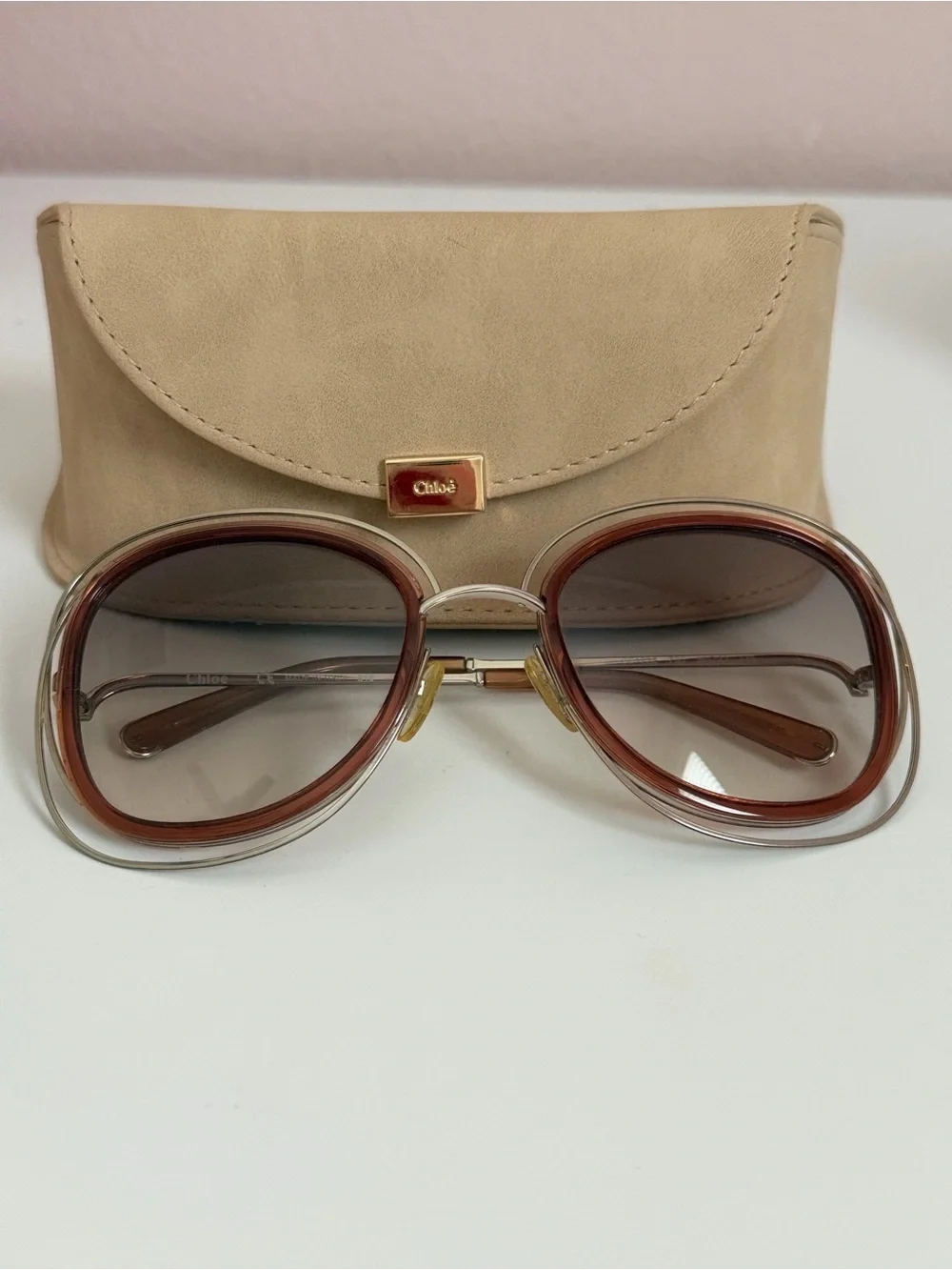Chloé CE711SA Oversized Havana Sunglasses w/ Case